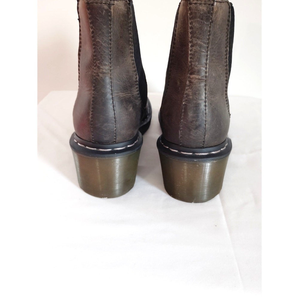 Dr. Martens Cadence Distressed Brown Leather Heeled Gothic Chelsea Boots Women 7 - Picture 11 of 15